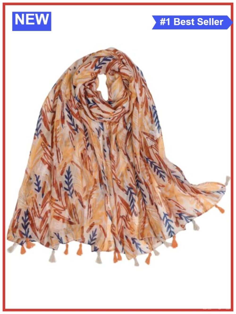 Lightweight Floral Boho Scarf Shawl Wrap Fringe Women